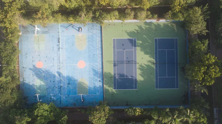Outdoor basketball courts